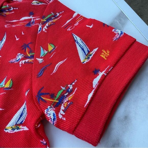 Polo Ralph Lauren Big Boys Sailboat Mesh Polo Shirt Red – Size 5 NWT - Picture 7 of 17